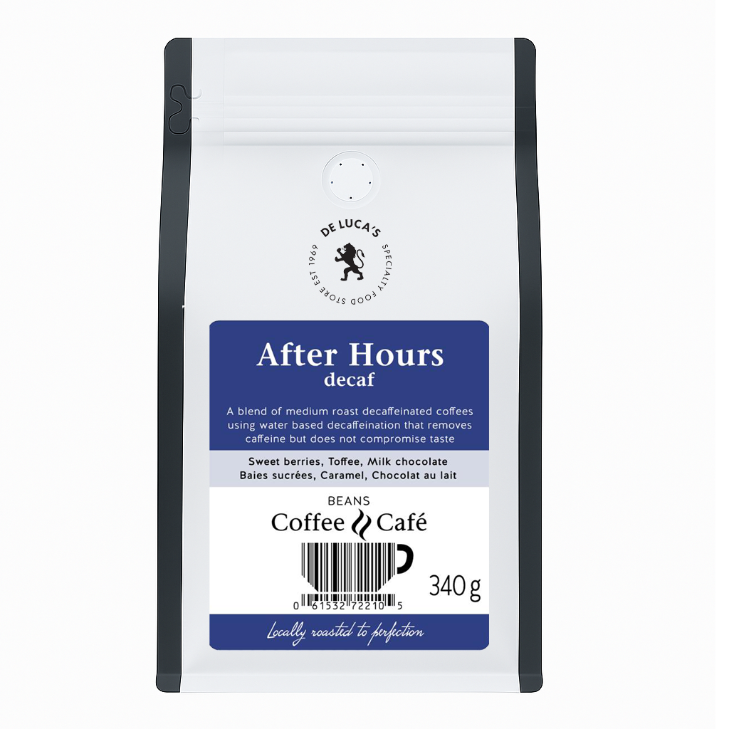 De Luca's After Hours Decaf Whole Bean 340g