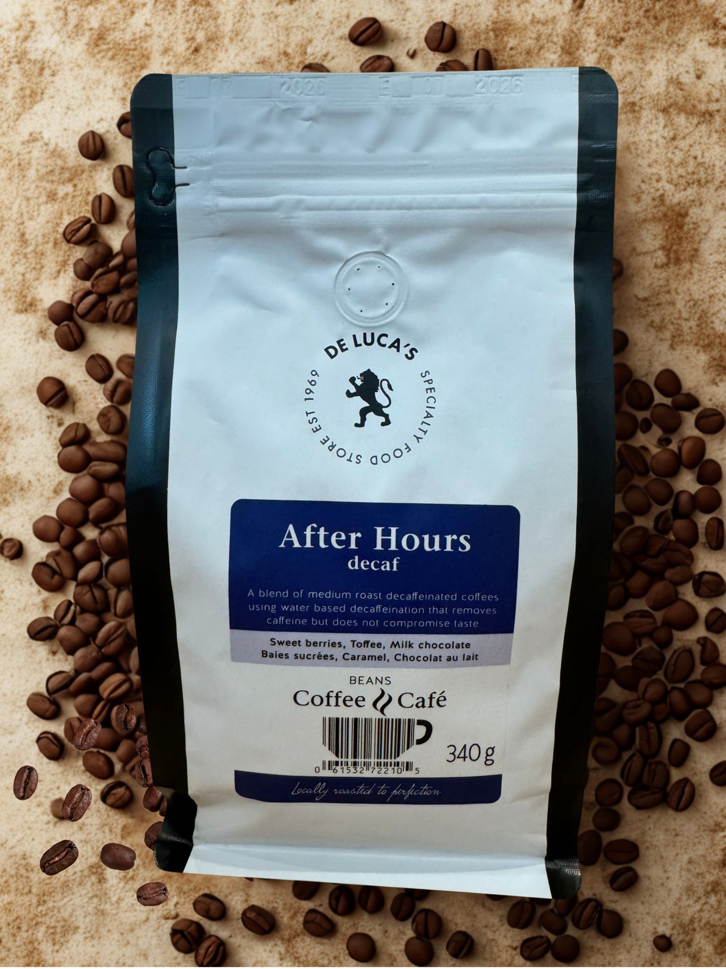 De Luca's After Hours Decaf Whole Bean 340g