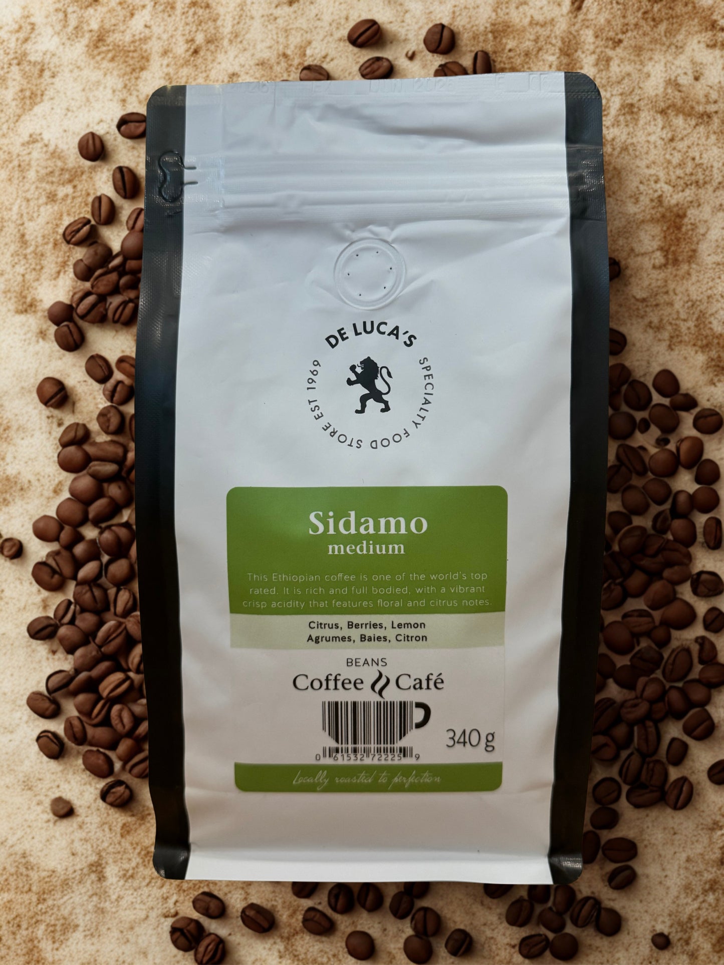 De Luca's Sidamo Medium Roast Whole Bean 340g