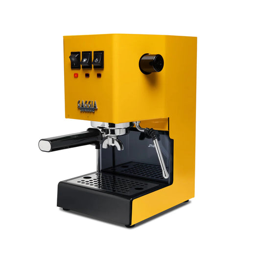 Gaggia Classic Pro E24 Yellow Espresso Machine Brass Boiler