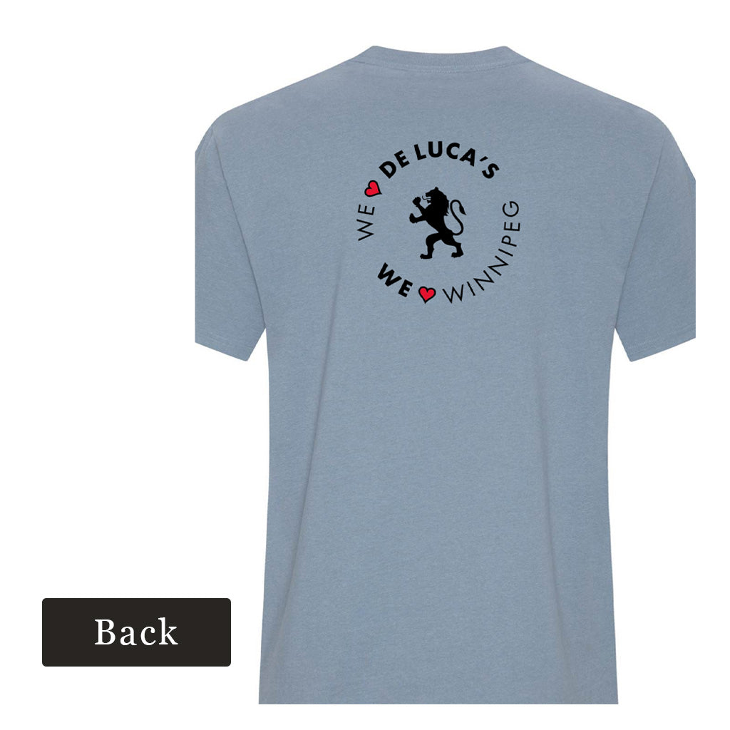 De Luca’s “Locally Loved, Internationally Inspired” T-Shirt